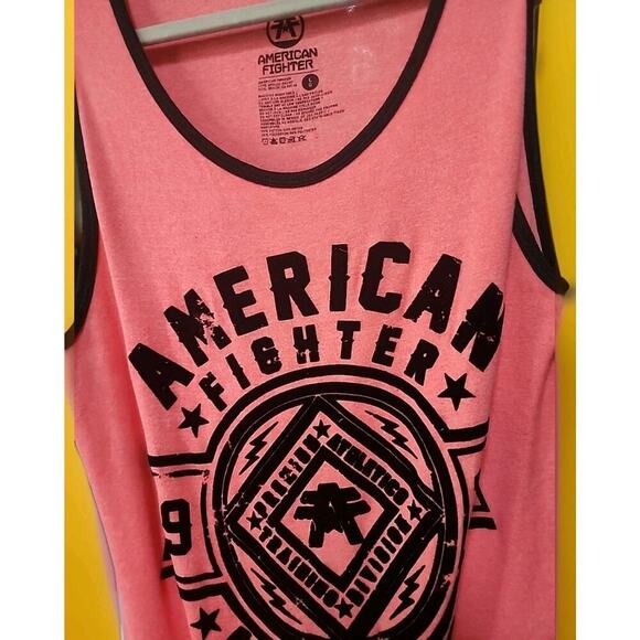 American Fighter Tank Top Men Large Orange Nwt Excellent CR10 MMA Biker NWT New - Picture 3 of 5